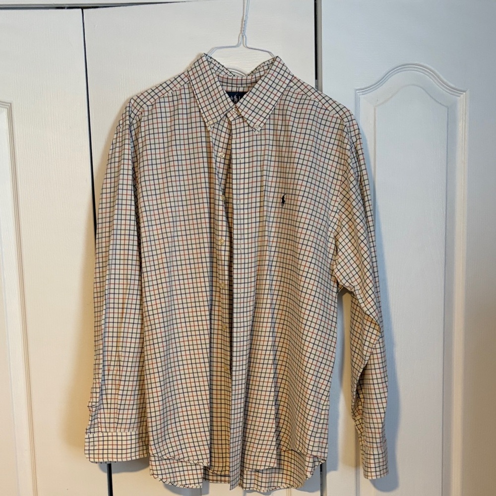 Ralph Lauren Tan and Blue Checkered Shirt